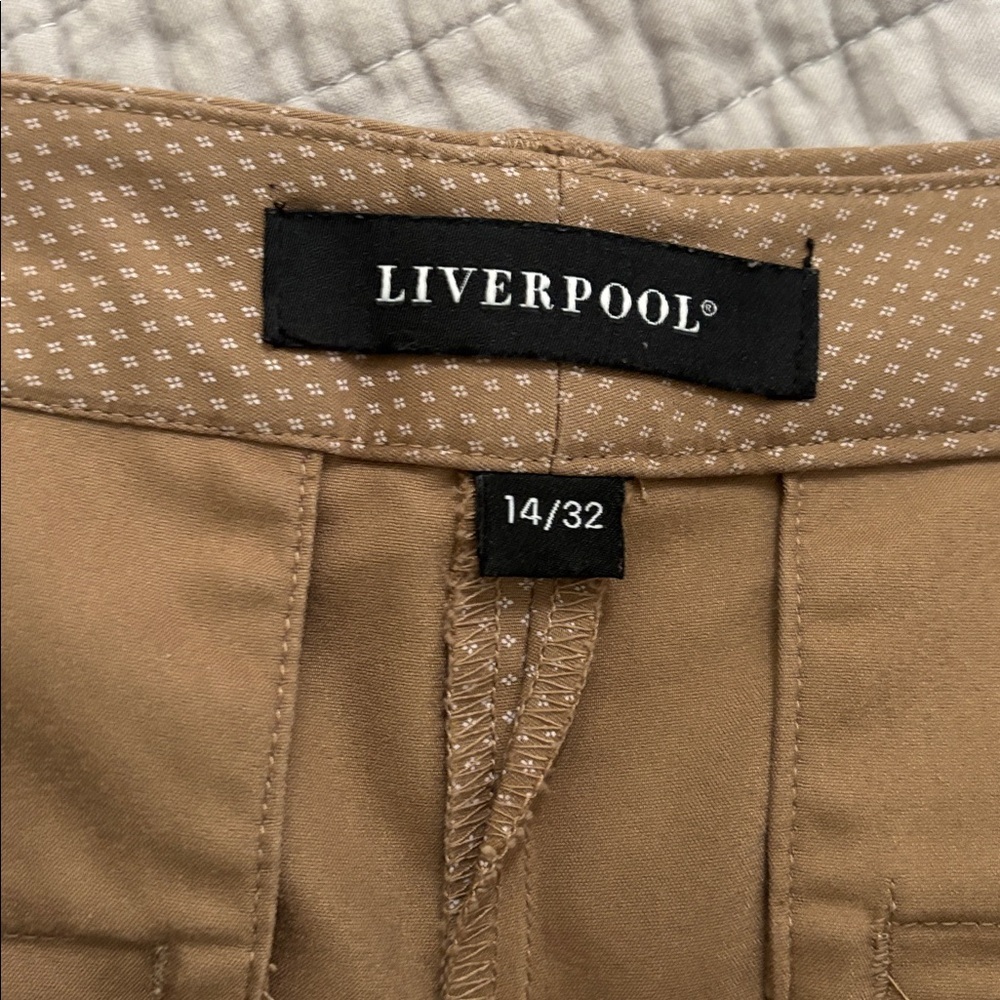 Liverpool Skinny Leg Ankle Length Trousers Ditzy Floral Khaki Size 14/32 - Picture 2 of 9